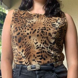 Vintage Leopard Print Tank Top
